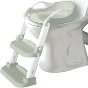 Jool Baby Potty Training Seat with 2 Step Ladder for Toddlers - Soft Cushioned Seat & Splash Guard, Adjustable Height (Sage)
