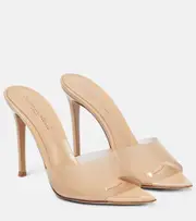[Gianvito Rossi] Gianvito Rossi Elle 105 TPU and patent leather mules AU 7 neutrals