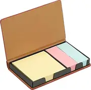 uxcell Leather Sticky Notes Holder, Post Notes Holder Storage Box Desktop Mini Case Business Card Holder Memo Pad Organizer for Desk Home Office Books Notebook, Red
