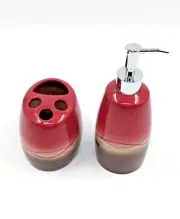 Ceramic Bathroom Accessory Set, Toothbrush Holder & Soap Dispenser, SHIPS FREE!!