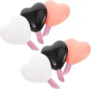 Gogogmee 6Pcs Nail Polishing Pen Set with Heart Topper Cuticle Pusher Nail Polish Remover Buffer Portable Manicure Tools for Home Travel