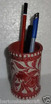 Marble Pen Holder Elephant Hand Carving Work Art handicraft Beautiful Gift H180