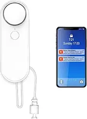 Lancoon WiFi Water Level Detector Tuya Smart Sensor Alarm Dual Probe Loud Volume APP Alert Monitoring with 6.5 Feet Detection Line for Swimming Pool Fish Tank Aquarium