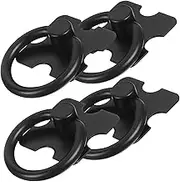 Yardenfun Antique Cabinet Pull Rings Drop 4pcs Black Pull Handles Furniture Drawer Pulls