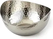 Doma Vita Hammered Stainless Steel Wave Candy Dish/Catch All Bowl (6"x6"), Silver