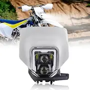 RAMJET4X4 LED Dirt Bike Headlight Motocross Headlamp w/Bezel Fit for 2017-2024 Husqvarna FE 250 350 450 501 701, TE150 250i 300i, FC250 350 450, TX125 Enduro 701, DRL High Low Beam