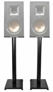 Black 29" Steel Bookshelf Speaker Stands For Klipsch RP-150M Bookshelf Speakers