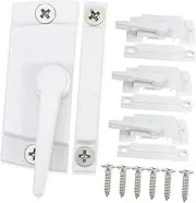 SEWOART 4pcs Vinyl Window Locks Durable Sliding Window Safety Lock Replacement Parts Easy Install for and Privacy