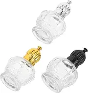 Outanaya 3Pcs Vintage Glass Roller Bottles for Essential Oils Portable Perfume Storage Travel Friendly Design for Office Dates Go Use