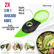 2X Avocado 3 In 1 Fruit Slicer Knife Peeler Cutter Tool Kitchen Tool NEW