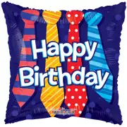 Balloon 18" Happy Birthday Ties Mylar Foil Balloon Party Decoration