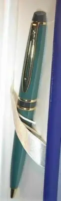 Waterman Expert Ballpoint Pen Green & Gold Black Ink Old Style New In Box