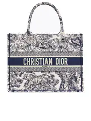 Medium Dior Book Tote in Blue Toile de Jouy Embroidery