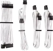 CORSAIR Premium Individually Sleeved PSU Cables Starter Kit – Black, 2 Year Warranty, White