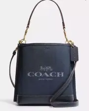 NWT COACH Mollie Bucket Bag 22 In Denim Chambray With Coach Logo CH224