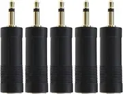 ECSiNG 5PCS 3.5mm Male to 6.35mm Female Mono Adapter Audio Adapter Converter for PC MP3 Smartphone Amplifier AV Receiver Audio Devices