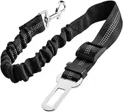Adjustable Dog Seat Belt for Cars, Black Dog Seat Belts for Cars UK, Nylon Elastic Safety Harness for Dogs, Secure Travel Restraint, Durable Seatbelt Clip Lead for Pet Safety and Comfort