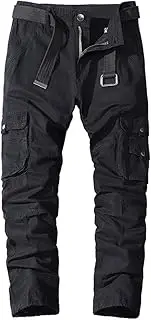 [ebossy] Mens Casual Multi-Pocket Cargo Pants Outdoor Military Tactical Twill Jogger Trousers