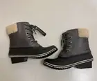 Sorel Womenś Slimpack II Lace Shearling Boots Quarry Gray Winter Snow