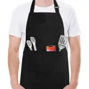 Funny Aprons for Men, Chef Bib Apron with 2 Pockets, Waterproof 1 Pack Zblack