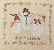 I M Design Let It Snow Snowman Trio Needlepoint Canvas Hand Painted Christmas