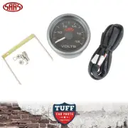 SAAS Volt Gauge Black Face Dial 52mm Multi Colour 8V - 18V + Fitting Kit