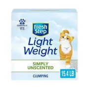 Fresh Step Lightweight Clumping Cats Kitty Litter Unscented Odor Control 15.4 Lb