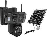 YUEHISY 4K Solar Security Cameras, HD 8MP Solar Power Dual Lens Camera with Human Detection, Two Way Sound Conversation, Color Night Vision, for Home Outdoor
