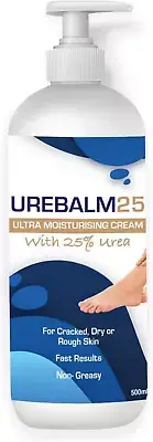 UREBALM25 Ultra Moisturising Cream with 25% Urea, 500Ml Intensive Foot, Heel, Kn