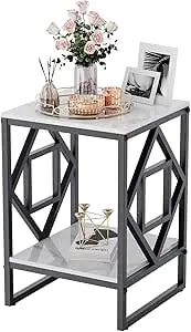 Fin Modern Side Table Retro Art Deco Nightstand For Living Room Bedroom Glod / Black