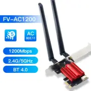 AC1200 Wifi 5 PCIE Wifi Adapter Wireless Network Card Bluetooth 4.0 Dual Band 2.