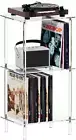 Acrylic Record Player Stand, Turntable Stand with Vinyl Record Storage, Tall Sid