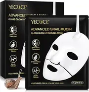 Snail Mucin Masks, Collagen Mask, Hydrating Sheet Face Masks, for Anti-Aging, Helps to Minimize Wrinkles, 6-Pack