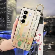 Phone Case Compatible with Itel Power70, Kickstand Silicone Wristband Wrist Strap Phone Holder Shockproof Anti-dust Anti-Knock Lanyard Ring