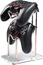 JIARI Desktop Controller Holder Organizer Gaming Accessories Metal Stand with Acrylic Base for Almost All Controllers (Rose Gold)