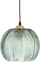 ZeraPh Chandelier Simplicity Green Pleated Glass Shade Pendant Light Dining Room Table Decoration Ceiling Light Fixture for Kitchen Island Living Room Doorway Barn Hanging Light (Size : 25cm)