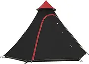 Teepee Waterproof Double Layers Outdoor Tent Thickened Camping Family Tent Pyramids Indian Tent with Fixed Groundsheet Suitable for Wild Camping and Hunting