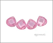4 Cubic Zirconia Flat Pear Briolette Beads 10x10mm Pink #64627