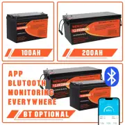 12V 100Ah 200AH LiFePO4 Lithium Battery BMS Solar Boat RV Marine Camping Power