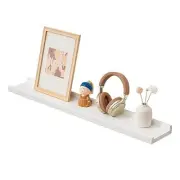 White Floating Shelves Natural Wood Wall Mounted Display Picture Ledge Shelf