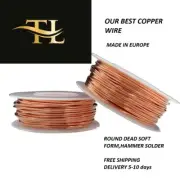 Round Copper Wire Solid Bare 0.15mm(34 Ga)100m(328Ft) Lenght MADE IN EUROPE
