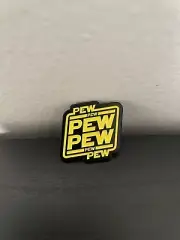 Pew Pew Pew Star Wars Pin NEW Pinback Brooch Movies Mandalorian Metal Enamel