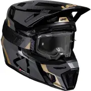 Moto 8.5 Composite Black Grey Gold Motocross Helmet with 5.5 Goggles
