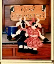 Bessie and Bo Bovine Soft Sculpture Doll Pattern Folk Art Country Cow Couple