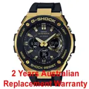 CASIO G-SHOCK G-STEEL SOLAR WATCH GSTS100 GST-S100G-1A BLACK x GOLD 2Y WARRANTY
