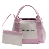 在飛比找momo購物網優惠-【Balenciaga 巴黎世家】經典NAVY系列牛皮飾邊手