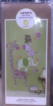 Carter's Jungle Collection Removable Wall Decals Giraffe Monkey Elephant Zebra