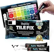 MagicEzy Tile Fix - Porcelain Tile Repair Kit - Fix Cracked or Chipped Ceramic Tiles Fast - Thick Structural Repair Filler, Putty and Adhesive for Tiles (Black and White Kit)