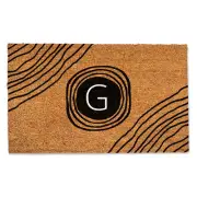Creative Products Black Monogram Circle - G 30 x 20 Door Mat