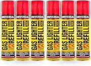 [6PCE] Home Master Gas Lighter Refill Butane, Quick and Easy to Re-Fill, Changeable Nozzle Attachments, Ideal for Gas Camp Stoves 250ml